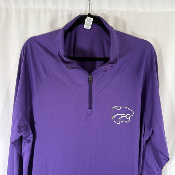 K State ALO Jacket Men's XL Purple 1/4 Zip Long Sleeve Turtleneck Pullover - Picture 2 of 11